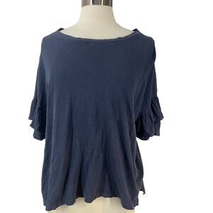 GAP Navy Blue Ruffle Short Sleeve SZ Large